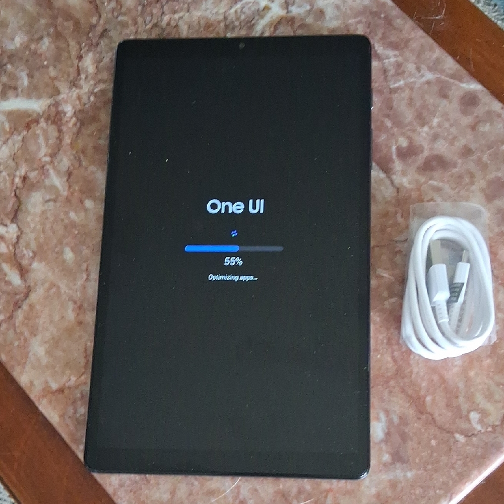 Samsung Tab A 7 Lite Verizon Tablet - Blue with White USB Cable